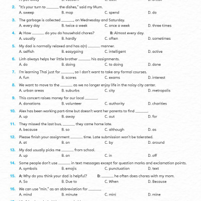 Bài tập bổ trợ Tiếng Anh 10