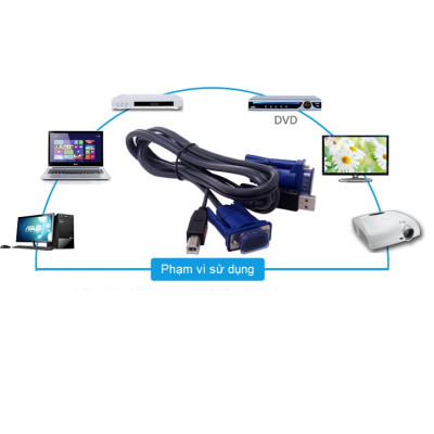 Cáp KVM USB 1.5m - Cáp nối bộ KVM - Hàng Nhập Khẩu