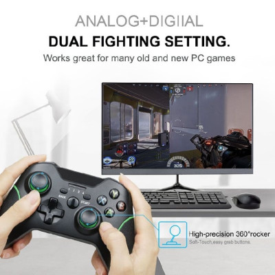 Gamepad tay game không dây S168 wireless USB 2.4G cho máy tính, laptop hàng nhập khẩu