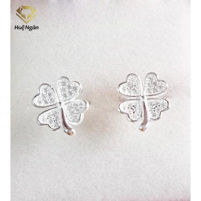 Bông tai bạc Ý 925 Huệ Ngân - Cỏ bốn lá may mắn RYE140863