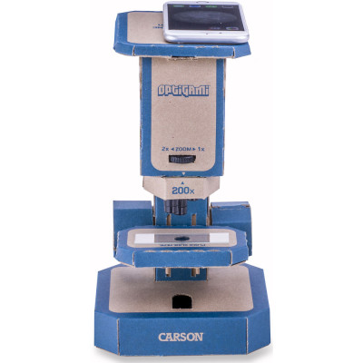 Kính hiển vi giấy tự lắp ghép cao cấp Carson Optigami OG-100 (50-400x) (giúp trẻ em khám phá kính hiển vi) - Hàng Chính Hãng