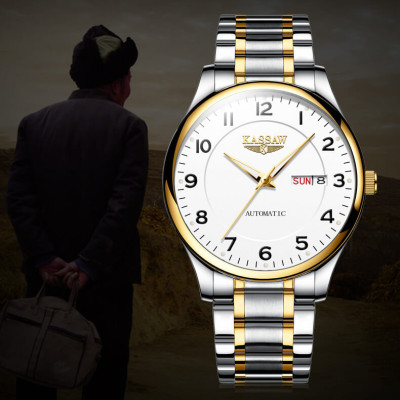 Đồng hồ nam chính hãng Kassaw K802-1 hàng mới 100% ,kính sapphire chống nước,chống xước,máy cơ (Automatic),dây kim loại thép không gỉ 316L ,kiểu dáng đơn giản ,size  mặt nhỏ 38mm