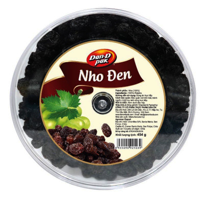 Nho đen Chile 454gr DAN D PAK 100% TỰ NHIÊN, không chất bảo quản, bổ sung canxi, vitamin và khoáng chất cần thiết cho cơ thể