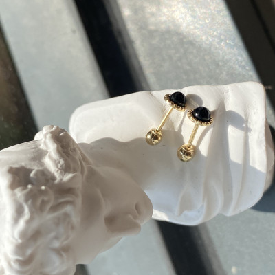 Khuyên Tai Vàng 14K Sunflower (chuôi bi vặn) - MOON Jewelry