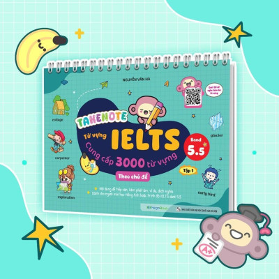 Sách - Takenote Ielts 3000 Từ Vựng Theo Chủ Đề - Band 5.5 - Combo 2 Tập - Megabook