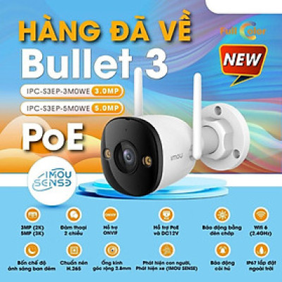 Camera Wifi Ngoài Trời IMOU Bullet 3/ 3C (S3EP/ S3DP) Đàm Thoại 2 Chiều - TRANGIATELECOM Hàng nhập khẩu