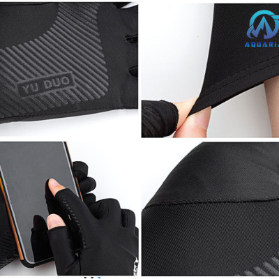 Găng Tay Hở 2 Ngón Unisex Chống Nắng, Có Thể Sử Dụng Cảm Ứng Điện Thoại