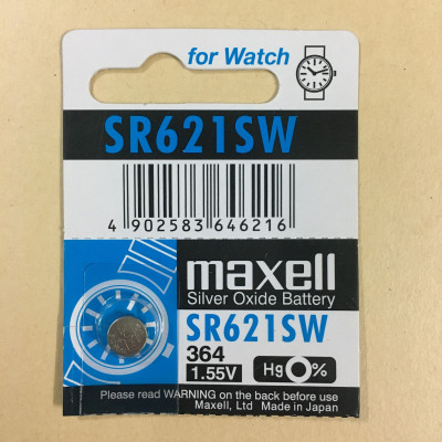 Pin Nhật Maxell SR621SW / SR621 / 621 / 364 / AG1 / LR621 Chính Hãng 1 Viên