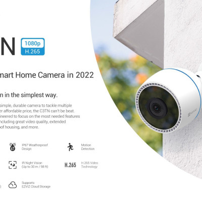 Camera Wifi ngoài trời EZVIZ C3TN 1080P - C3TN Color Night - hổ trợ thẻ nhớ lên 256G - hàng chính hãng