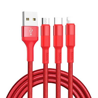 Cáp sạc nhanh 2A Hoco X26 kết nối Type-C/Micro/iPhone dây tròn tiện lợi dài 100CM cho Smartphone ( 3 màu ) - Hàng chính hãng
