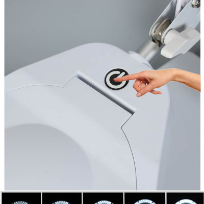 Kính lúp để bàn có đèn TERINO DE-78W (phóng đại 10X và 20X, Led, màu trắng) - Hàng chính hãng