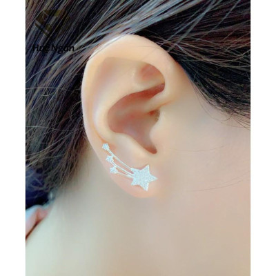 Bông tai bạc Ý 925 Huệ Ngân - Bông cài Ngôi sao may mắn E16016