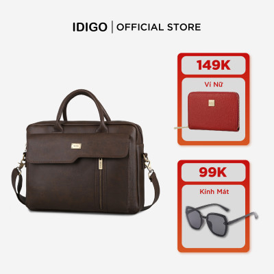 Túi xách công sở nam nữ nắp vạt xéo thanh lịch IDIGO MB2 - 6012, túi đựng laptop 15 inch cao cấp