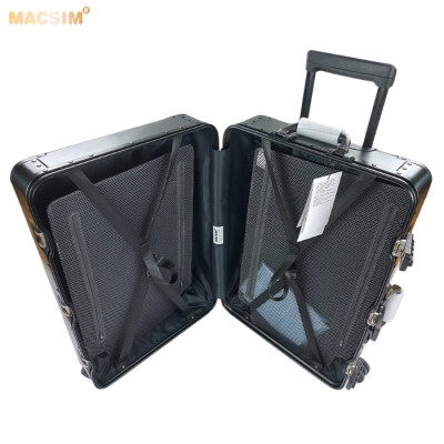 Vali du lịch cao cấp hợp kim nhôm nguyên khối MS1318 Macsim màu đen cỡ 24inches