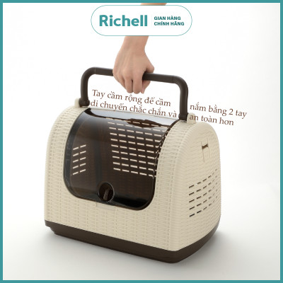 Lồng vận chuyển thú cưng giả mây đan Richell Nhật Bản | Pet