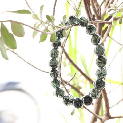 Vòng Thạch Anh Tóc Xanh Đậm Myanmar 10mm Ngọc Quý Gemstones VT132