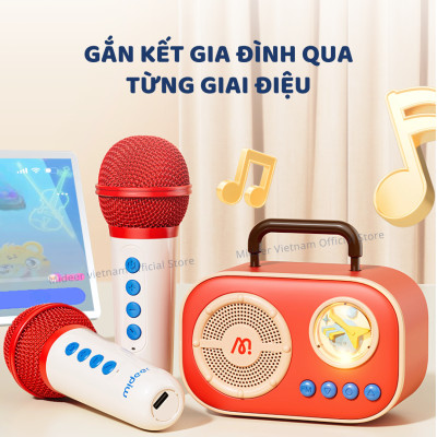 Loa karaoke mini bluetooth kèm mic cho bé Mideer versatile singalone microphone - Hàng chính hãng
