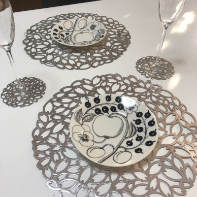 Set 04 tấm đế lót ly cốc hình tròn Echo Flower Ø10cm - Hàng Nội Địa Nhật Bản