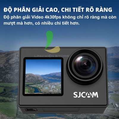 Camera hành trình Sjcam SJ4000 Dual Screen 4K - Máy quay hành động 2 màn hình quay liên tục lên đến 70 phút - Hàng nhập khẩu