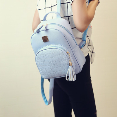 Balo Nữ Cao Cấp, Balo Hàn Quốc Họa Tiết Da Cá Sấu Cho Nữ Vải Nylon Chống Thấm, Ngăn Chứa Rộng Rãi