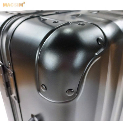 Vali du lịch cao cấp chất liệu hợp kim nhôm nguyên khối MS1307 nhãn hiệu Macsim màu đen cỡ 28inches