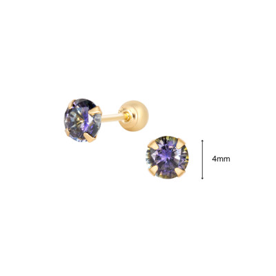 Khuyên Tai Vàng 14KY đính đá Tanzanite Aurora (V0180) - MOON Jewelry