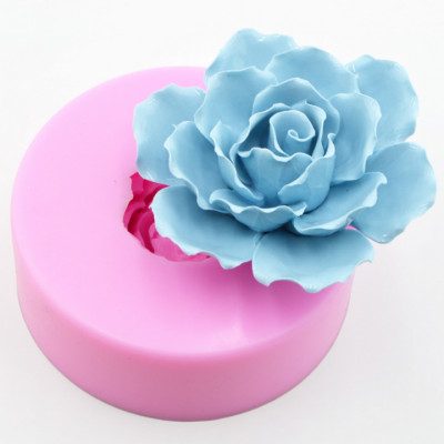 Khuôn silicon làm bánh, rau câu hoa hồng cánh xoăn – Mã số 1088