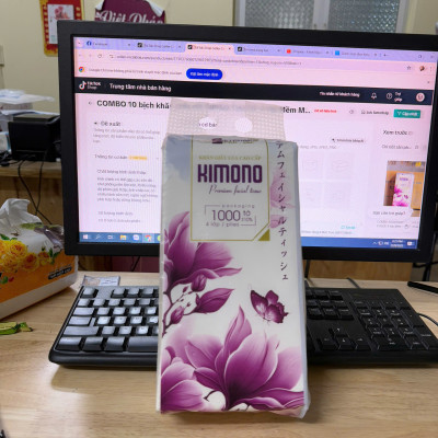 (Combo 9 Bịch) Khăn Giấy Đa Năng KIMONO Treo Tường Dạng Rút 1000 Tờ [TẶNG KÈM MÓC, 3 MÀU ] Làm Sạch Làm Sạch