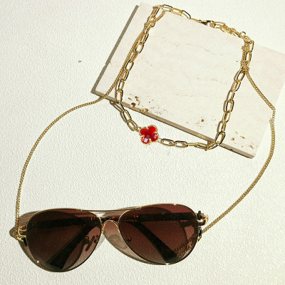 Dây chuyền vòng cổ mix chuỗi đeo gọng kính thời trang cỏ bốn lá đá sang chảnh ấn tượng phụ kiện đeo tai nghe airpod chống rơi rớt thất lạc