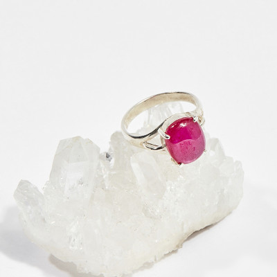 Nhẫn bạc đá Ruby oval ni18 mệnh hỏa , thổ - Ngọc Quý Gemstones