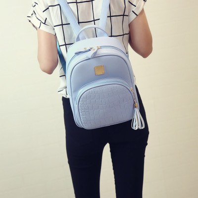 Balo Nữ Cao Cấp, Balo Hàn Quốc Họa Tiết Da Cá Sấu Cho Nữ Vải Nylon Chống Thấm, Ngăn Chứa Rộng Rãi