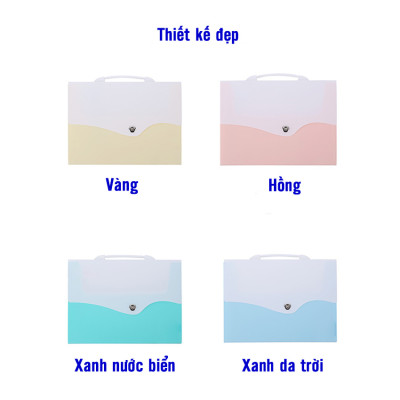 Cặp Đựng Tài Liệu Văn Phòng Phẩm NASI TL1002 nhiều ngăn khổ A4 13 ngăn phân trang tiện lợi tập file đựng lưu trữ hồ sơ văn phòng học sinh sinh viên túi đựng tài liệu nhựa PP cao cấp