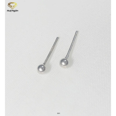 Bông tai bạc 925 Huệ Ngân - Hạt châu E01