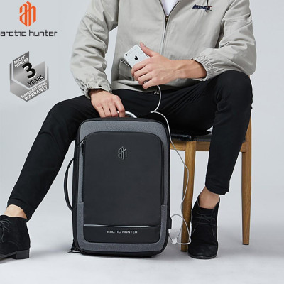 Balo laptop Arctic Hunter B00227 chất liệu oxford chống nước, khóa mở rộng như vali, cổng kết nối USB