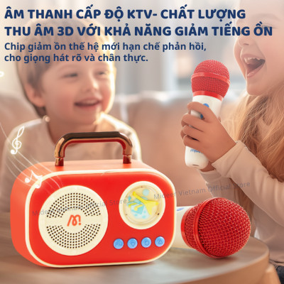 Loa karaoke mini bluetooth kèm mic cho bé Mideer versatile singalone microphone - Hàng chính hãng