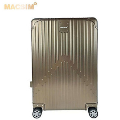Vali hợp kim nhôm nguyên khối MS1104 nhãn hiệu Macsim cao cấp màu ti-gold , màu đen  cỡ 26 inches