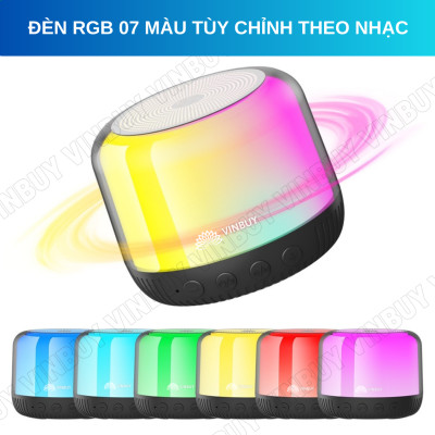 Loa bluetooth mini không dây wireless TWS HiFi loa nghe nhạc âm trầm bass mạnh có đèn RGB đổi màu theo nhạc, hỗ trợ thẻ nhớ - Hàng chính hãng VinBuy