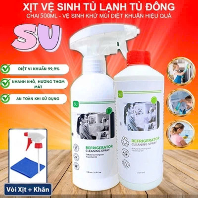 Chai Xịt Vệ Sinh Tủ Lạnh , Lò Vi Sóng 500ml Làm Sạch Những Vết Ố Lâu Ngày, Lưu Lại Hương Thơm Mát Dễ Chịu Nhanh Khô