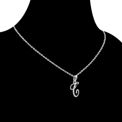 Dây Và Mặt Dây Chuyền Nữ - Chữ T Đính Đá - CC180.T2 - Bảo Hành Vĩnh Viễn ( Hàng Chính Hãng )