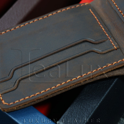 Ví Da Nam Mini Handmade Da Sáp Lealux Mini Handmade 2