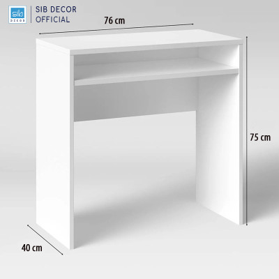 Bàn Gỗ Nhỏ Đơn Giản Mà Đẹp Màu Trắng SIB Decor BLV115