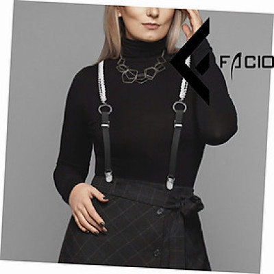 Dây đai ngọc trai kim cương chữ Y cho nữ Facio dây đeo thắt lưng dây xích 3 kẹp Duck-Mouth Clip Suspenders M09