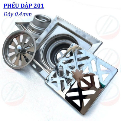 Hố Ga Phểu Thoát Sàn Inox 201 Hoặc SUS304 Nhiều Mẫu - Nhiều kích thước vuông 10cm, 12cm và 15cm