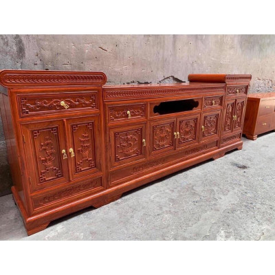 Kệ ti vi mõ lõm gỗ hương đá