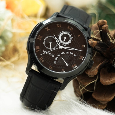 Đồng Hồ Neos N-30724M Nam Dây Da 6 Kim Sapphire Chính Hãng Bảo Hành 5 Năm