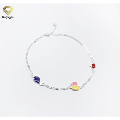 Lắc chân bạc Ý 925 Huệ Ngân- DUCK RYBJ50027