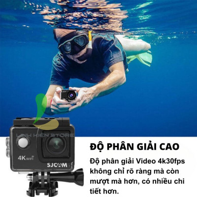 Camera hành trình Sjcam SJ4000 Air 4K Wifi - Máy quay hành động màn hình cảm ứng 2 inch quay liên tục lên đến 70 phút - Hàng nhập khẩu