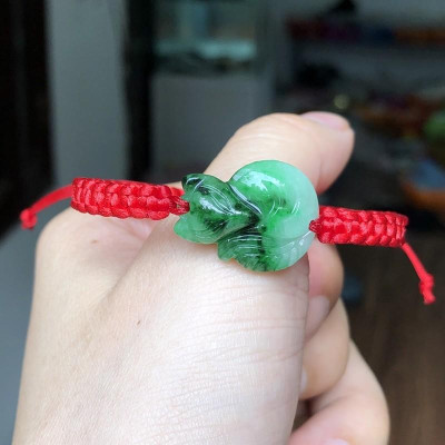 Vòng Tay Hồ Ly Xanh kết dây chỉ đỏ may mắn