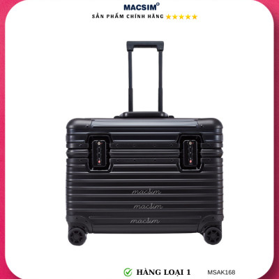 Vali hợp kim nhôm nguyên khối cao cấp Macsim Aksen hàng loại 1 MSAK168 Nhãn hiệu Macsim cao cấp cỡ 17 inches màu đen
