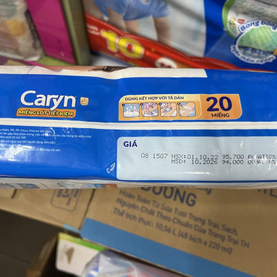 MIẾNG LÓT TIẾT KIỆM CARYN ( Tấm lót bổ sung ) MẪU MỚI GÓI 20 MIẾNG